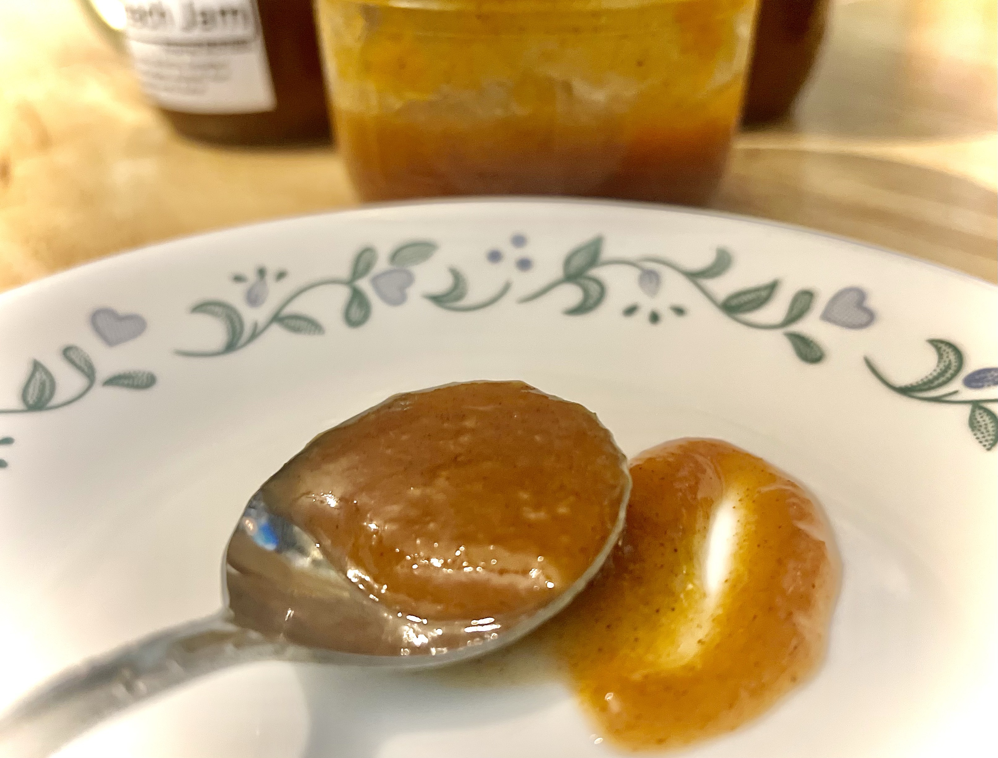A spoonful of spiced peach jam